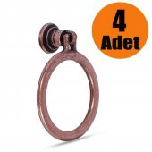 Dolap Çekmece Kulpu Kulbu Antik Bakır Metal Halka Kulp (4 ADET) - 1