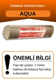 Goldsun Aqua 1500 Watt GSA15 Kumandasız Suya Dayanıklı Elektrikli İnfrared Isıtıcı-Bej thumbnail 2