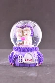 Sevgiliye Aşkımsın Temalı Mini Boy Lila Kar Küresi 6,5 cm Boy - 1