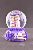 Sevgiliye Aşkımsın Temalı Mini Boy Lila Kar Küresi 6,5 cm Boy - 4