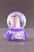 Sevgiliye Aşkımsın Temalı Mini Boy Lila Kar Küresi 6,5 cm Boy - 2