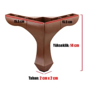 Mobilya Kanepe Sehpa Puf Koltuk Ayağı 14 cm Düz Kahve Baza Ayak - 3