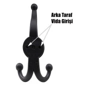 Karataş Askılık Portmanto Vestiyer Banyo Dolap Elbise Askısı Sert Plastik Siyah - 3