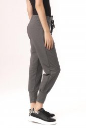 Kadın Beli ve Paçası Lastikli Eşofman Altı Rahat Spor Pantolon - 8