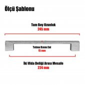 Çekmece Mutfak Dolap Kapak Kulpu Kulbu 224 mm Metal Kulp - 2