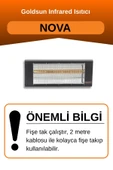 Goldsun Nova 2000 Watt GSN20 Kumandasız Elektrikli İnfrared Isıtıcı-Siyah thumbnail 2
