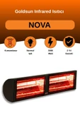 Goldsun Nova 3000 Watt GSN30 Kumandasız Elektrikli İnfrared Isıtıcı-Siyah thumbnail 1