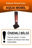Goldsun Aqua Mobil 700 Watt GSA07VP Isısı Ayarlanabilir Elektrikli İnfrared Isıtıcı-Siyah thumbnail 2
