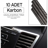 Araç İçi Klima Havalandırma Izgarası Dekoratif Şerit Trim Seti Karbon - 1