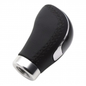 Üniversal Siyah Dikişli Deri Spor Görünümlü Vites Topuzu Değişen Kapaklı Aparatlı Manuel Vites Kolu - 4