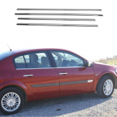 Renault Megane 2 Sedan 2004-2010 Krom Cam Çıtası 4 Kapı 4 Parça Paslanmaz Çelik - 2