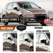 Renault Scenic 3 2010-2015 Batman Yarasa Ayna Kapağı Piano Black ABS Plastik - 1
