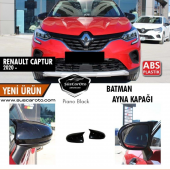 Renault Captur 2020 Sonrası Batman Yarasa Ayna Kapağı Piano Black ABS Plastik - 1