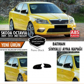 Skoda Octavia Mk2 A5 Facelift 2009-2013 Batman Yarasa Ayna Kapağı Piano Black ABS Plastik - 1