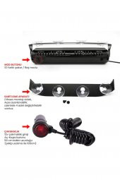 S6 Cam İçi Vantuzlu Polis Çakar 6 Ledli Kırmızı Mavi 12 Mod Çakmaklık Girişli thumbnail 5