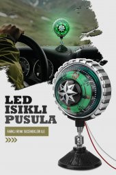 Carub Işıklı Pusula Vantuzlu Büyük Boy Ayarlı Nostalji 1 Adet - 1