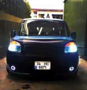 Üniversal Mercekli Angel Sis Farı Metal Su Geçirmez 89 mm Buz Mavi Halkalı Angel Eyes - 2