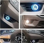 Üniversal Mercekli Angel Sis Farı Metal Su Geçirmez 89 mm Buz Mavi Halkalı Angel Eyes - 3