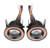 Üniversal Mercekli Angel Sis Farı Metal Su Geçirmez 76 mm Kırmızı Halkalı Angel Eyes - 4