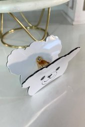 Büyük Figürlü Kemik Mandal Toka Beyaz SBT1215 thumbnail 1