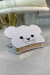 Büyük Figürlü Kemik Mandal Toka Beyaz SBT1215 thumbnail 2