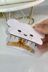 Büyük Figürlü Kemik Mandal Toka Beyaz SBT1215 thumbnail 3