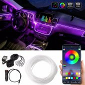 Araç İçi App Kontrollü RGB Atmosfer Ambiyans Led Neon Lamba 5 Parça 6 Metre thumbnail 1