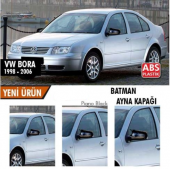 Vw Bora 1998-2006 Batman Yarasa Ayna Kapağı Piano Black ABS Plastik thumbnail 1
