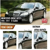 Mercedes Benz W221 2010-2013 Batman Yarasa Ayna Kapağı Piano Black ABS Plastik thumbnail 1