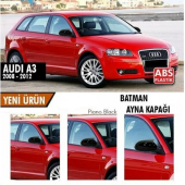 Audi A3 8P 2008-2012 Batman Yarasa Ayna Kapağı Piano Black ABS Plastik - 1