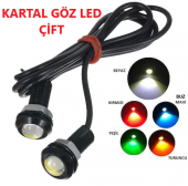 Ayna Altı Kartal Göz Led Eye Gündüz Farı Buz Mavi-Turuncu-Beyaz Çift - 1