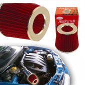 Carub Ses ve Performans Arttırıcı Açık Hava Filtresi +6 Hp Kırmızı Aparatlı Üniversal - 1