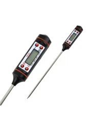 Gıda Termometresi 24 cm Uzun Problu Dijital Termometre Kalem Tip Mutfak Yemek Sıcaklık Ölçme Cihazı Süt Mama Çorba Termometresi - 2