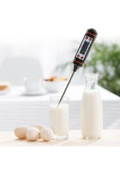 Gıda Termometresi 24 cm Uzun Problu Dijital Termometre Kalem Tip Mutfak Yemek Sıcaklık Ölçme Cihazı Süt Mama Çorba Termometresi - 3