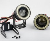 Üniversal Mercekli Angel Sis Farı Metal Su Geçirmez 76 mm Sarı Halkalı Angel Eyes - 3