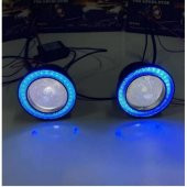 Üniversal Mercekli Angel Sis Farı Su Geçirmez 76 mm Buz Mavi Metal Halkalı Angel Eyes - 5