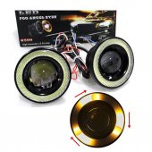 Üniversal Mercekli Angel Sis Farı Metal Su Geçirmez 76 mm Sarı Halkalı Angel Eyes - 6