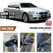 BMW F10 2010-2013 Batman Yarasa Ayna Kapağı Piano Black ABS Plastik thumbnail 1