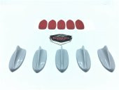 5 li Mini Shark Balina Anten Seti Balık Sırtı Süs Anten Gri - 5