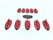 5 li Mini Shark Balina Anten Seti Balık Sırtı Süs Anten Kırmızı - 3