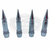 Sivri Sibop Kapağı Mermi Sibop Kapağı Araba Motosiklet Bisiklet Metal 4 lü Set Gümüş Krom - 1