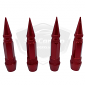 Sivri Sibop Kapağı Mermi Sibop Kapağı Araba Motosiklet Bisiklet Metal 4 lü Set Kırmızı - 1