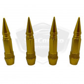 Sivri Sibop Kapağı Mermi Sibop Kapağı Araba Motosiklet Bisiklet Metal 4 lü Set Altın Sarı - 1