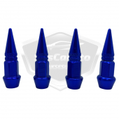 Sivri Sibop Kapağı Mermi Sibop Kapağı Araba Motosiklet Bisiklet Metal 4 lü Set Mavi - 1