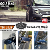 Vw Golf 5 2003-2009 Batman Yarasa Ayna Kapağı Piano Black ABS Plastik - 1