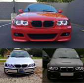 BMW E46 318 320 325 330 CCFL Angel Eyes Beyaz Encıl Seti Far Halkası - 5