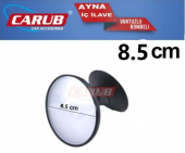 Carub İç Dikiz Aynası Vantuzlu Bombeli Yuvarlak Orta 8.5 cm - 1