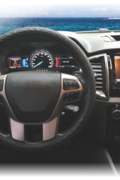 PERFLEX SİLİKON DESENLİ DİREKSİYON KILIFI  SİYAH - 1