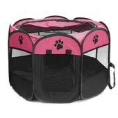 Kedi Köpek Oyun Park Alanı 80x80x58 cm Patili Pembe - 1