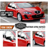 Seat Leon MK2 2009-2012 Batman Yarasa Ayna Kapağı Piano Black ABS Plastik thumbnail 1